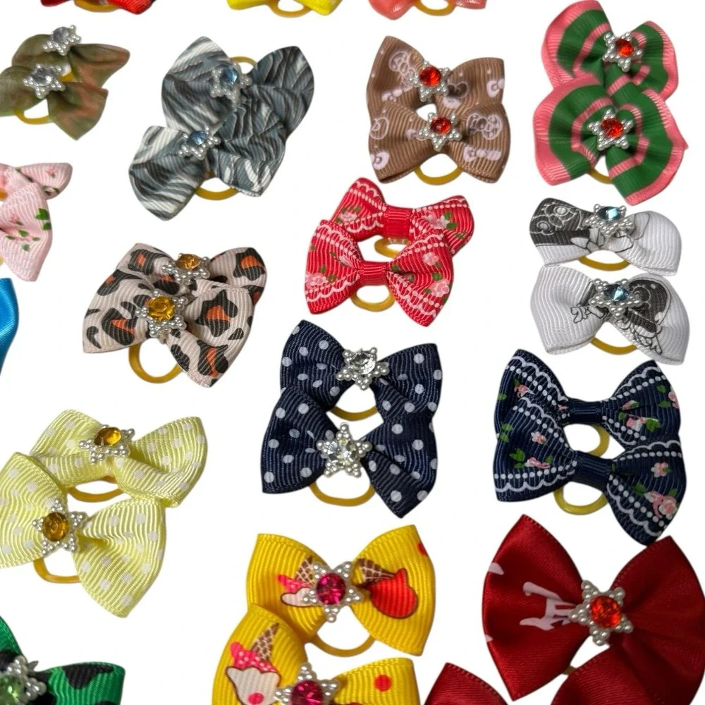 54 Small Fancy Dog Pet Child Baby Grooming Bows Color‎ Variety C14Q